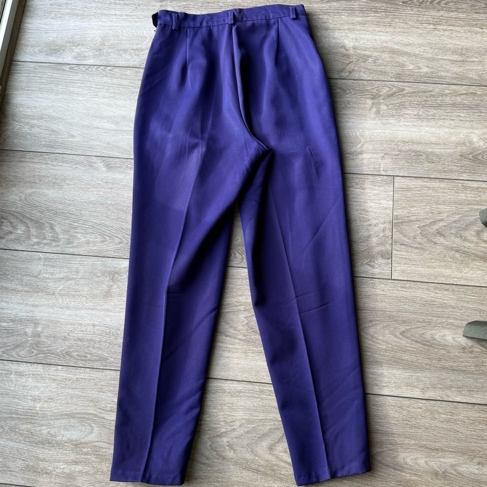 Vintage Vertigo Pour La Ville Pure Wool High Waist Pleated Front Trouser Pants - Picture 9 of 13